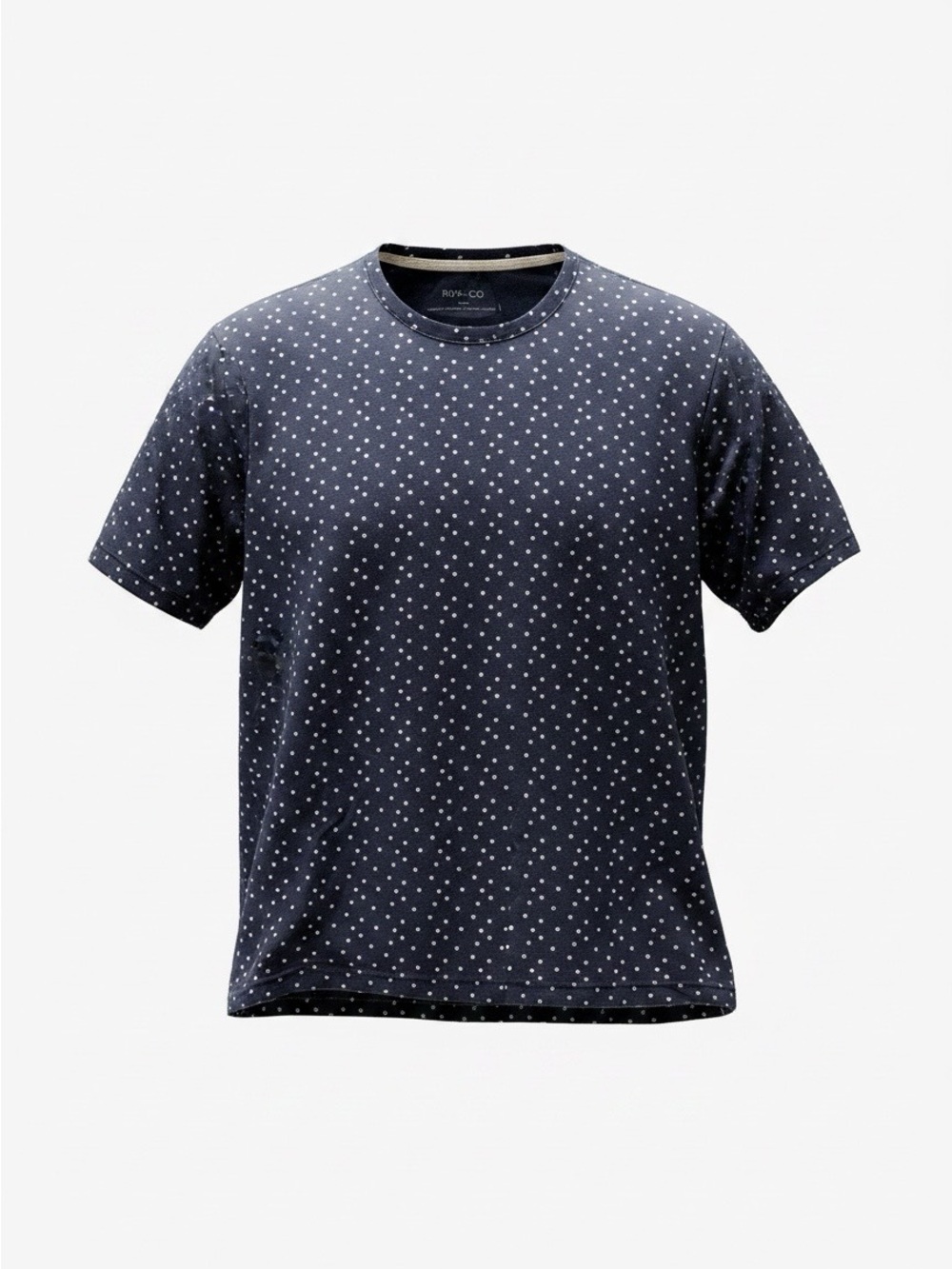 RW&CO. Navy Blue Short Sleeve Tee with White Dot Print
